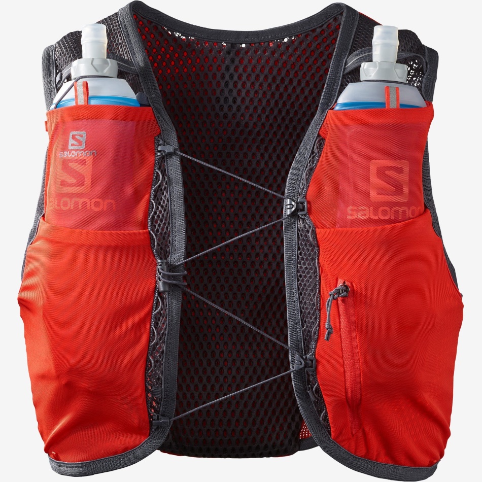 Unisex Running Vest With Flasks Included Active Skin 8 Fiery Red-Ebony - Image 6