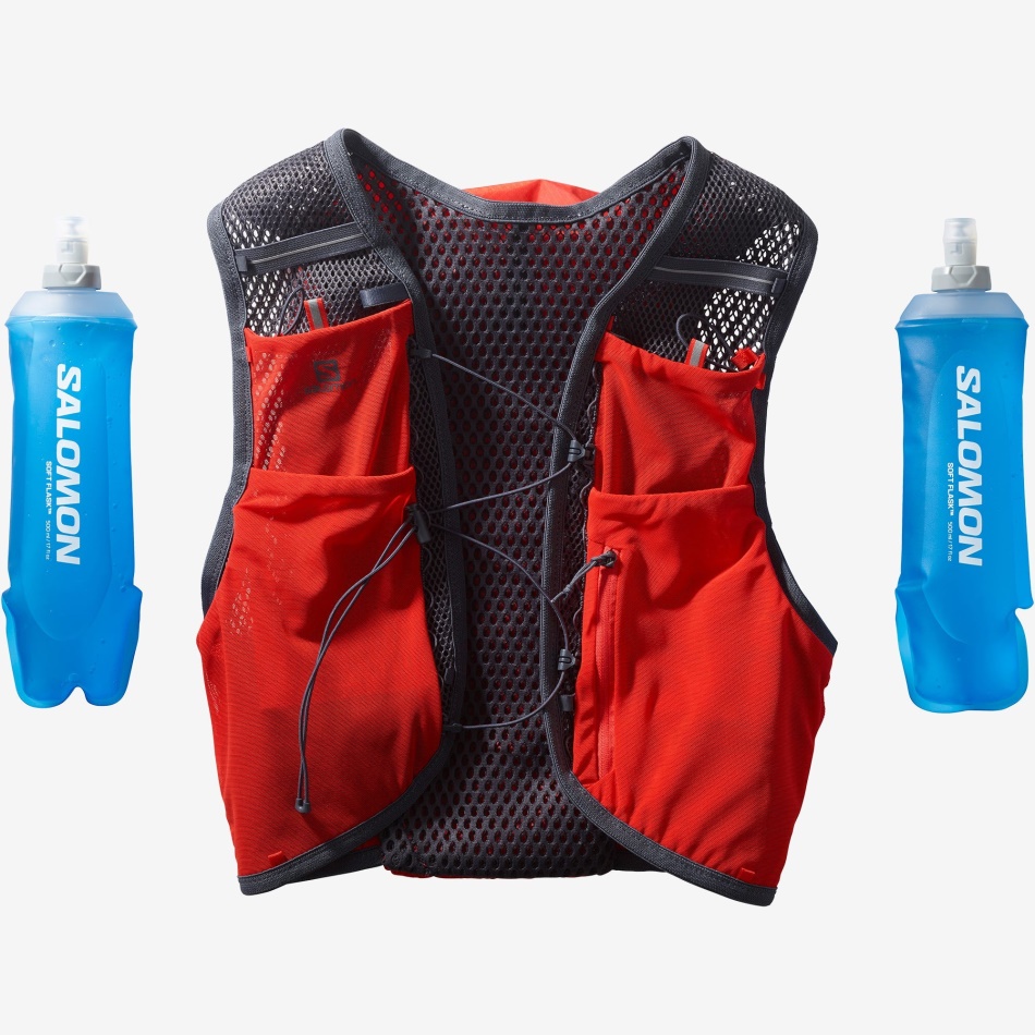 Unisex Running Vest With Flasks Included Active Skin 8 Fiery Red-Ebony - Image 7