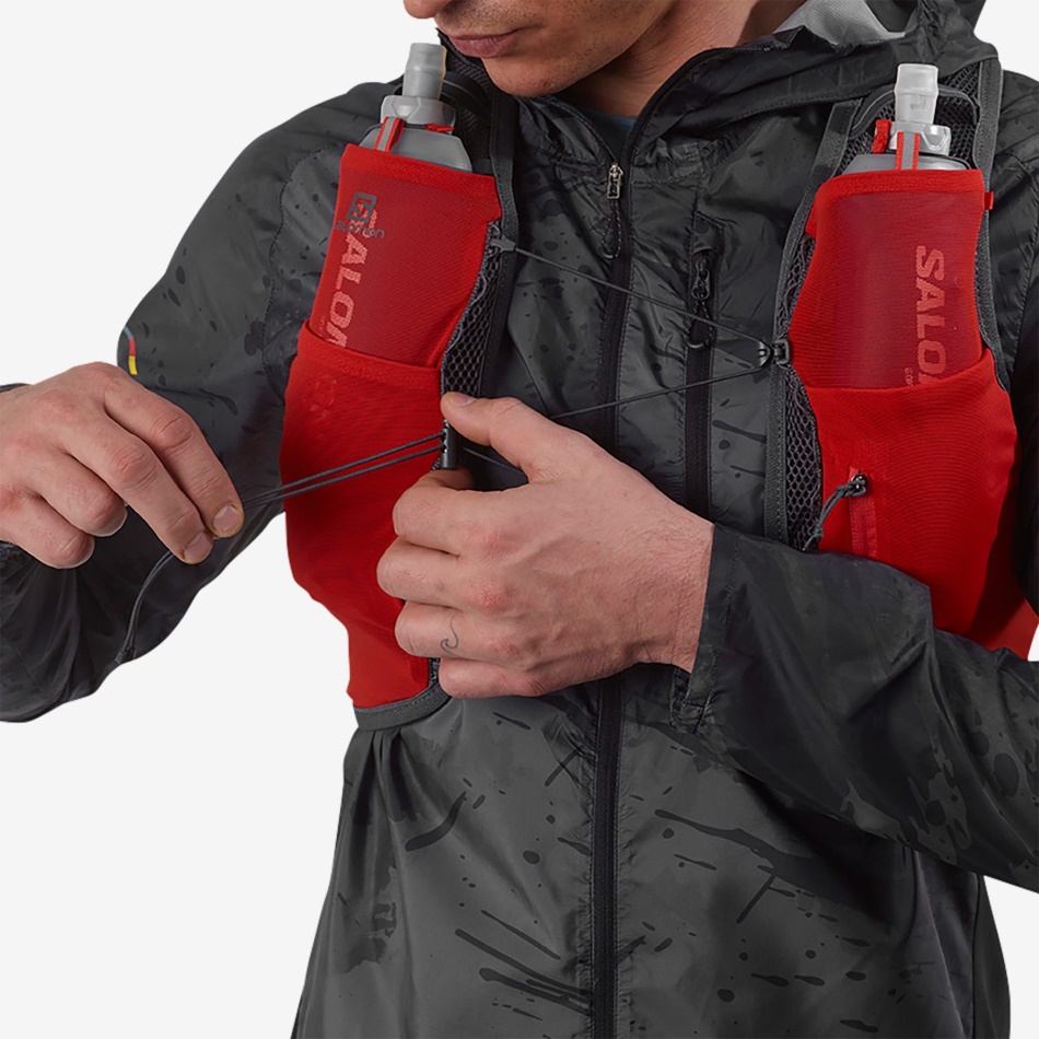 Unisex Running Vest With Flasks Included Active Skin 8 Fiery Red-Ebony - Image 9