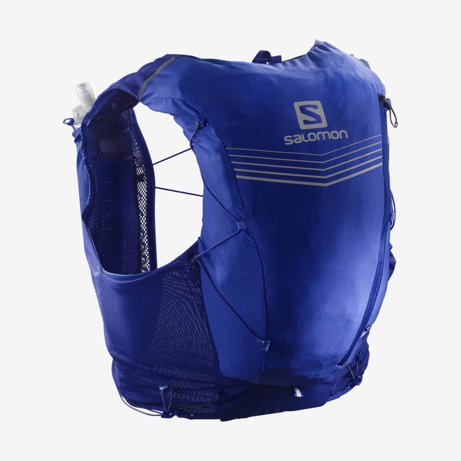 Unisex Running Vest With Flasks Included Adv Skin 12 Clematis Blue-Ebony - Image 1