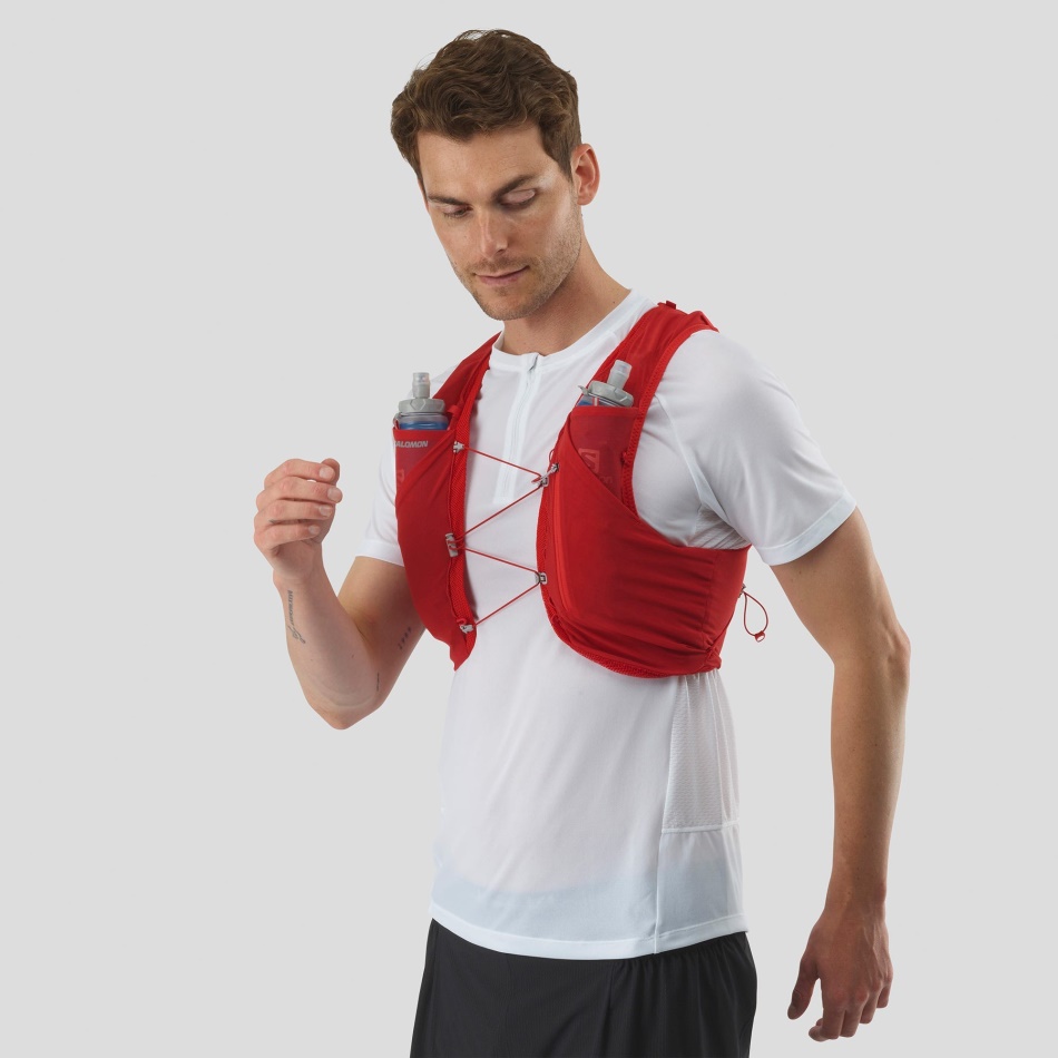 Unisex Running Vest With Flasks Included Adv Skin 5 Goji Berry-Ebony - Image 2