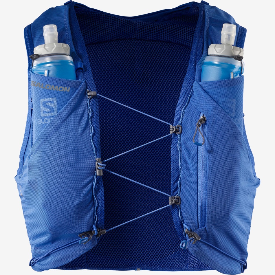 Unisex Running Vest With Flasks Included Adv Skin 5 Nautical Blue-Ebony-White - Image 4