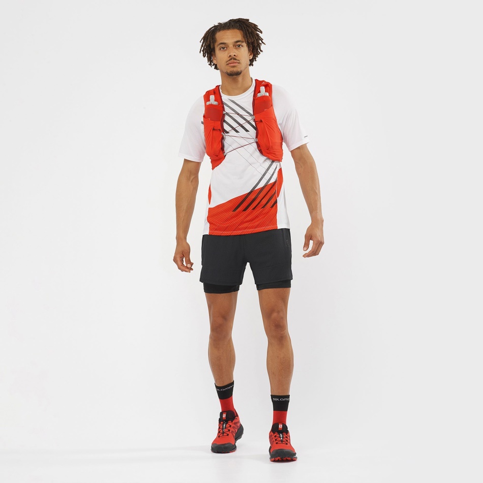 Unisex Running Vest With Flasks Included Sense Pro 10 Fiery Red-Ebony-Cabernet - Image 4