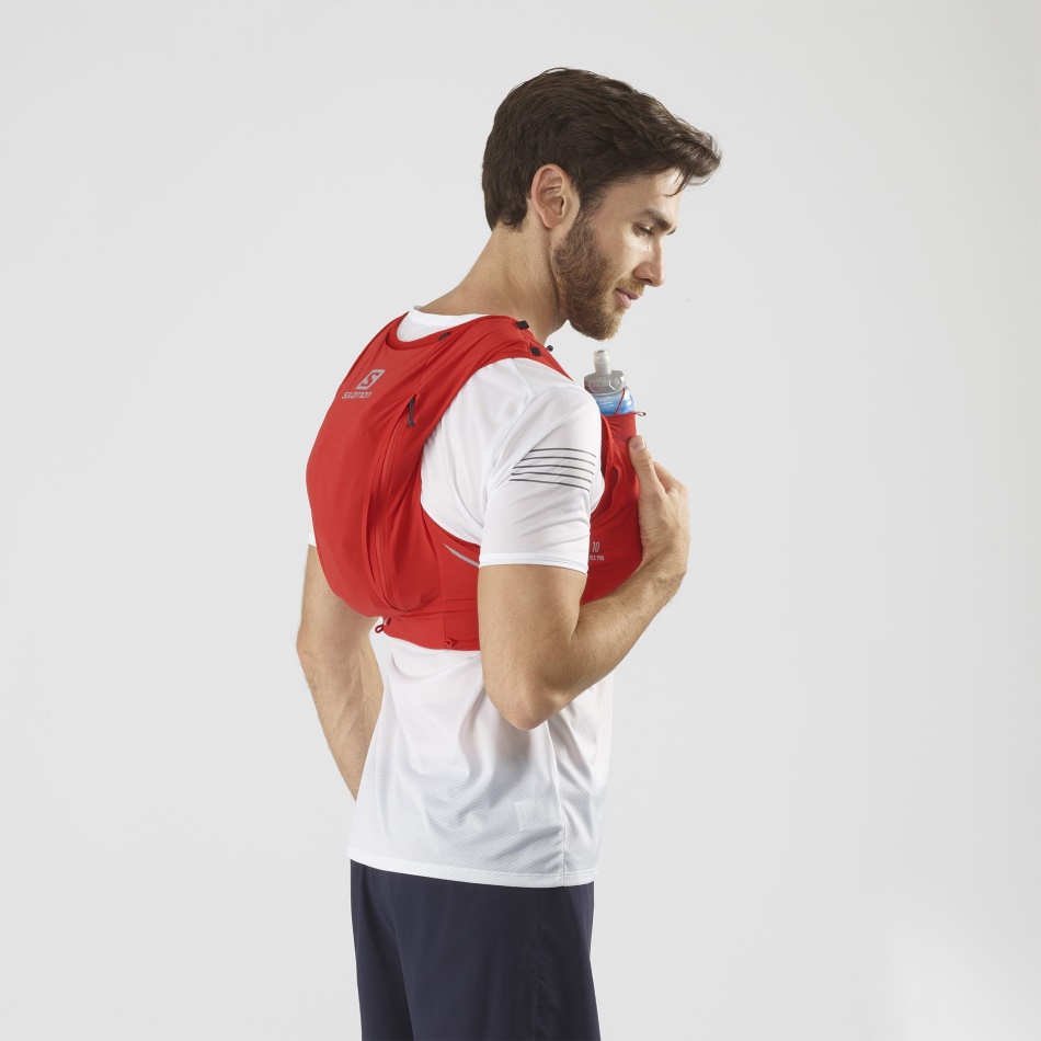 Unisex Running Vest With Flasks Included Sense Pro 10 Goji Berry-Black - Image 2