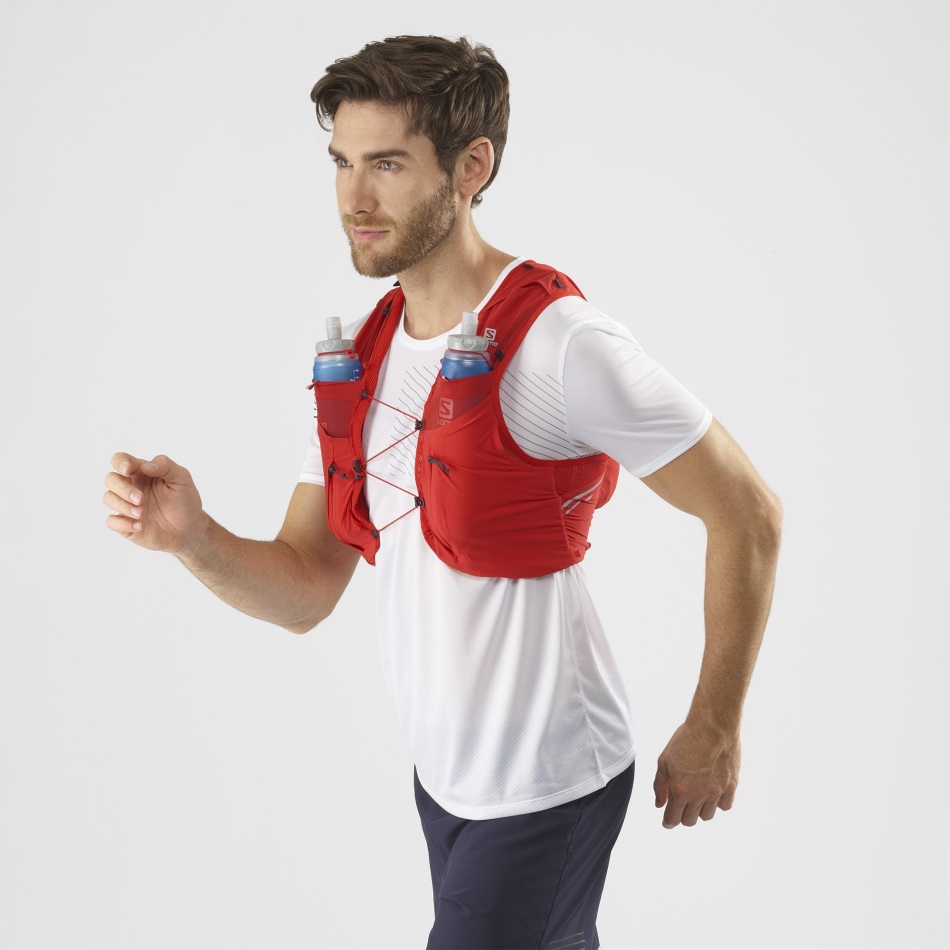 Unisex Running Vest With Flasks Included Sense Pro 10 Goji Berry-Black - Image 3