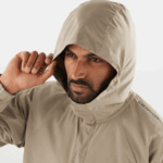 Unisex Shell Jacket Outlife Ripstop Half Zip Roasted Cashew - Image 9