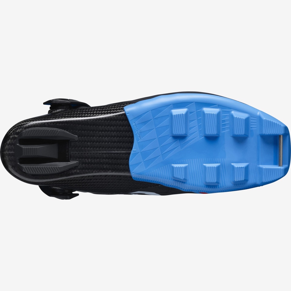 Unisex Skating Nordic Boots S/Lab Carbon Skate El Black-Process Blue - Image 3