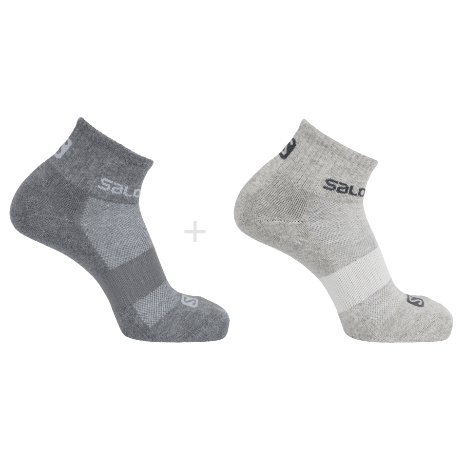 unisex_socks_evasion_ankle_2_pack_light_grey_heather_grey.png Unisex Socks Evasion Ankle 2-Pack Light Grey Heather-Grey - Image 1