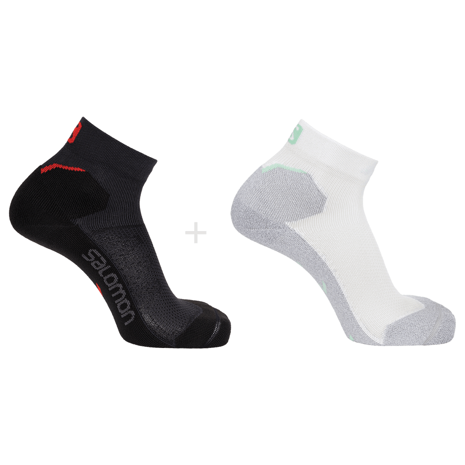 unisex_socks_speedcross_ankle_2_pack_ebony_white.png Unisex Socks Speedcross Ankle 2-Pack Ebony-White - Image 1