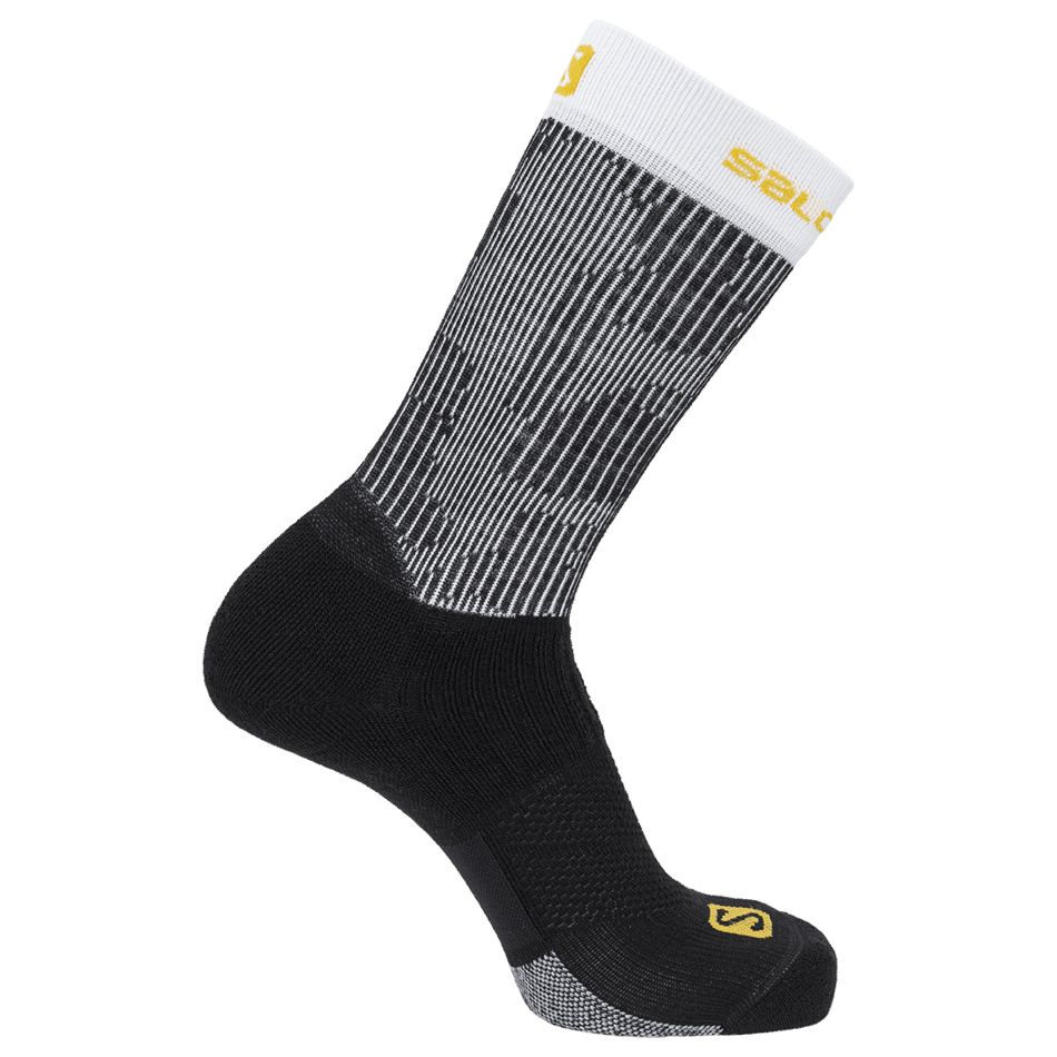 unisex_socks_x_ultra_crew_black_white_saffron.png Unisex Socks X Ultra Crew Black-White-Saffron - Image 1