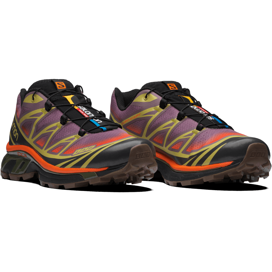 Unisex Sportstyle Shoes Xt-6 Skyline Moonscape-Leek Green-Orange - Image 4