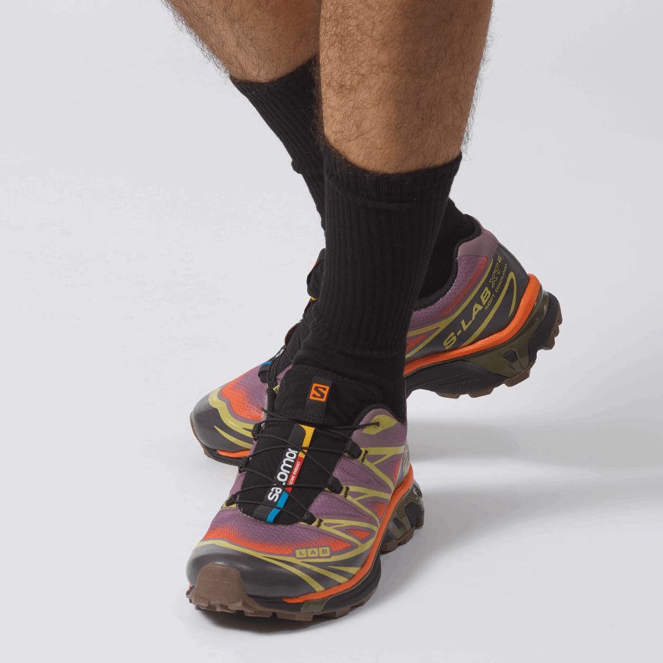 Unisex Sportstyle Shoes Xt-6 Skyline Moonscape-Leek Green-Orange - Image 6