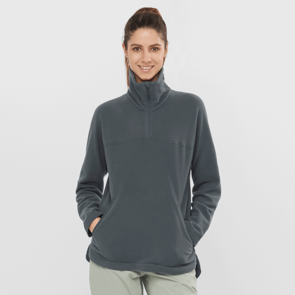 womens_crewneck_pullover_essential_cosy_fleece_ebony.png Women's Crewneck Pullover Essential Cosy Fleece Ebony - Image 1