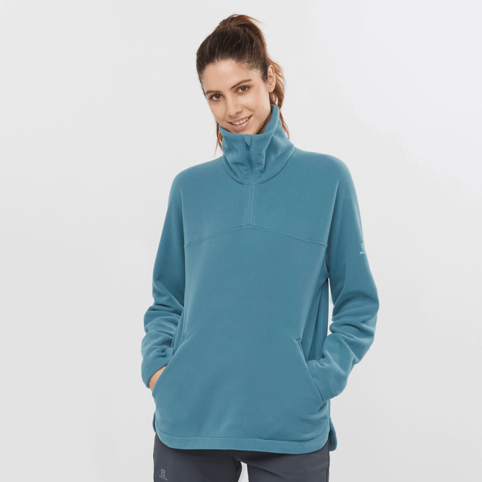 womens_crewneck_pullover_essential_cosy_fleece_mallard_blue.png Women's Crewneck Pullover Essential Cosy Fleece Mallard Blue - Image 1