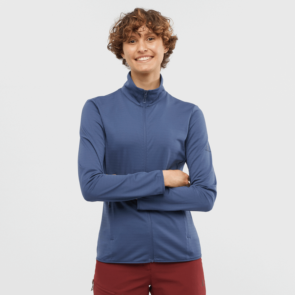 womens_full_zip_midlayer_jacket_essential_lightwarm_dark_denim.png Women's Full Zip Midlayer Jacket Essential Lightwarm Dark Denim - Image 1