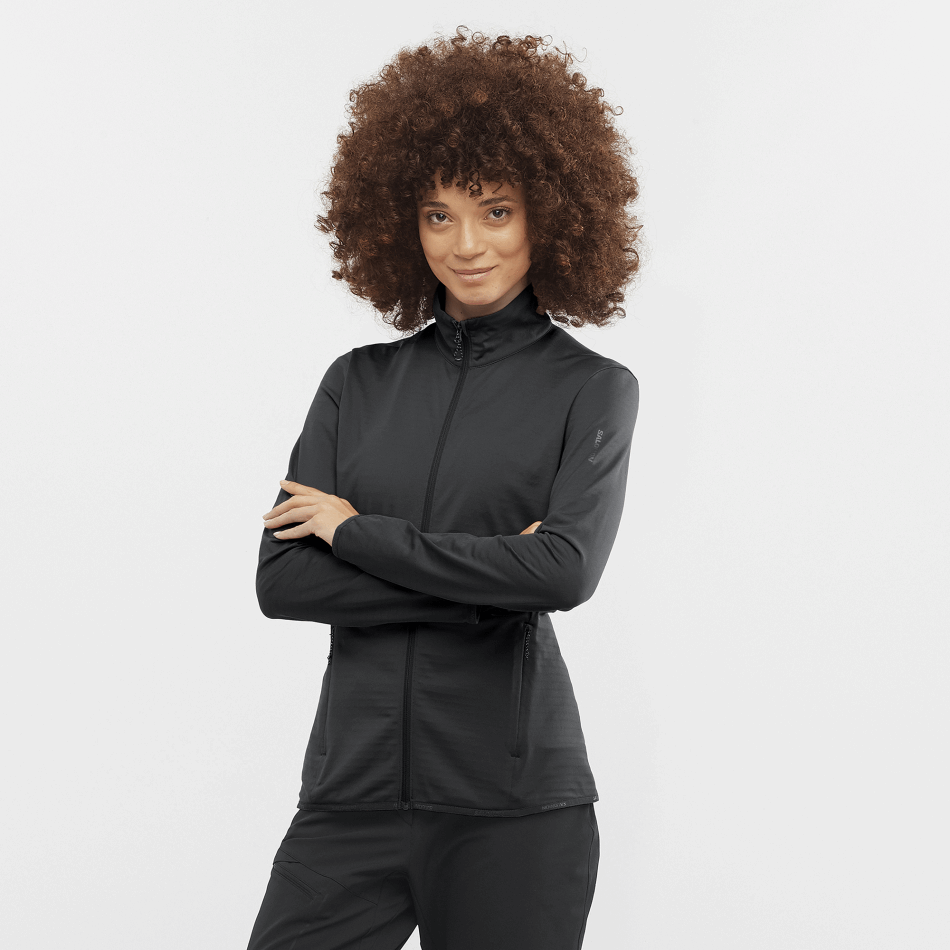 womens_full_zip_midlayer_jacket_essential_lightwarm_deep_black.png Women's Full Zip Midlayer Jacket Essential Lightwarm Deep Black - Image 1