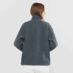 Women's Full Zip Midlayer Jacket Snowshelter Teddy Ebony-Heather - Image 2