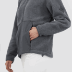 Women's Full Zip Midlayer Jacket Snowshelter Teddy Ebony-Heather - Image 3