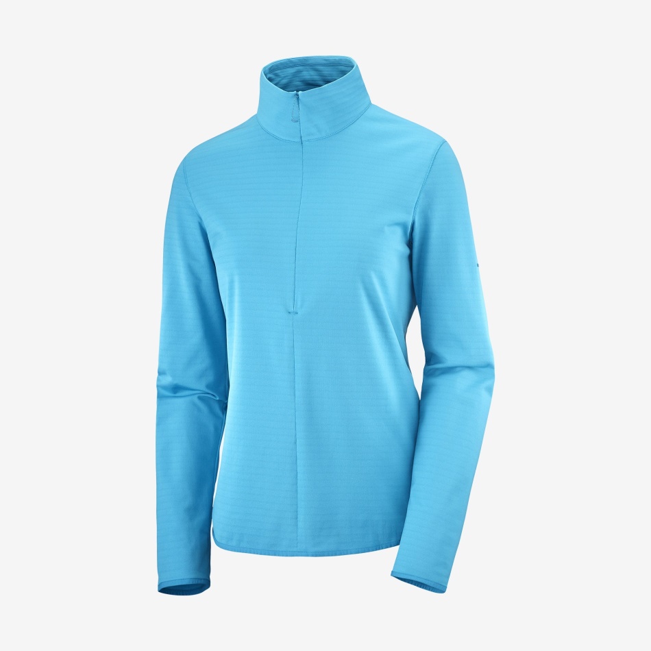 womens_half_zip_midlayer_jacket_essential_lightwarm_barrier_reef.jpg Women's Half Zip Midlayer Jacket Essential Lightwarm Barrier Reef - Image 1