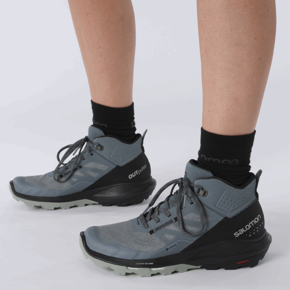 Women's Hiking Boots Outpulse Mid Gore-Tex Stormy Weather-Black-Iron - Image 7