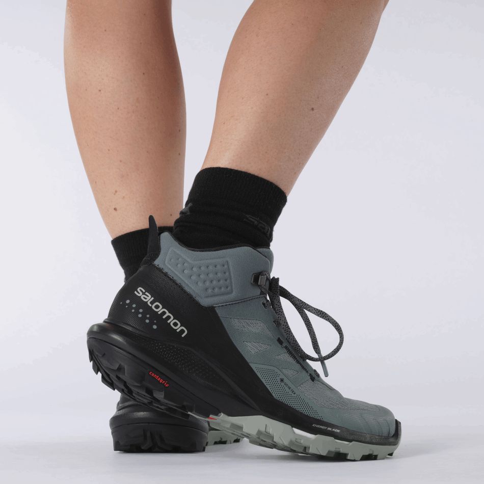 Women's Hiking Boots Outpulse Mid Gore-Tex Stormy Weather-Black-Iron - Image 8