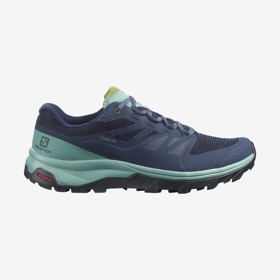 Women's Hiking Shoes Outline Wide Gore-Tex Trellis-Navy-Guacamole - Image 1