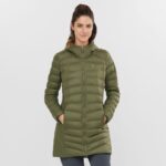 Women's Insulated Jacket Hoodie Essential Xwarm Long Olive Night - Image 2