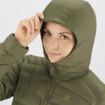 Women's Insulated Jacket Hoodie Essential Xwarm Long Olive Night - Image 6
