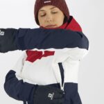 Women's Insulated Jacket Hoodie Slalom Red Chili-White-Night Sky - Image 7