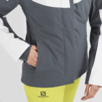 Women's Insulated Jacket Hoodie Speed White-Ebony - Image 4