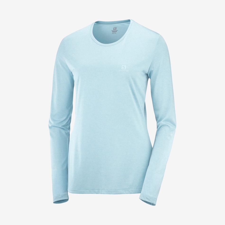 womens_long_sleeve_t_shirt_agile_crystal_blue_blue_heather.jpg Women's Long Sleeve T-Shirt Agile Crystal Blue-Blue-Heather - Image 1