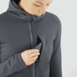 Women's Midlayer Jacket Hoodie Essential Xwarm Ebony - Image 3