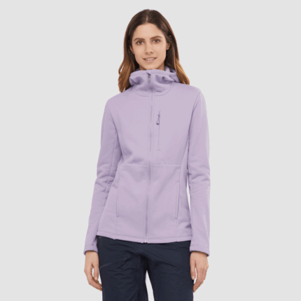 Women's Midlayer Jacket Hoodie Essential Xwarm Lavender Gray