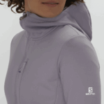 Women's Midlayer Jacket Hoodie Essential Xwarm Lavender Gray - Image 8