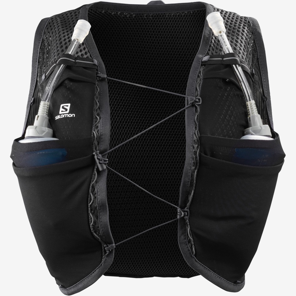 Women's Running Vest With Flasks Included Active Skin 8 Black-Ebony - Image 4