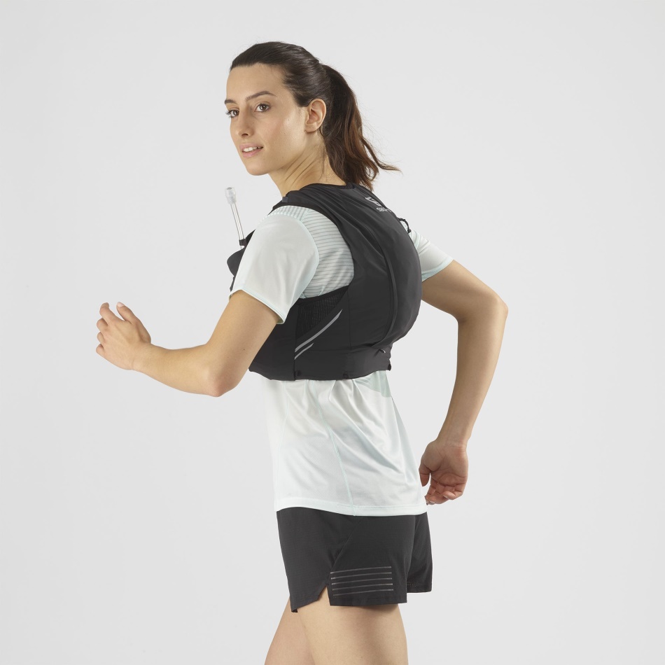 Women's Running Vest With Flasks Included Sense Pro 10 Black-Ebony - Image 2