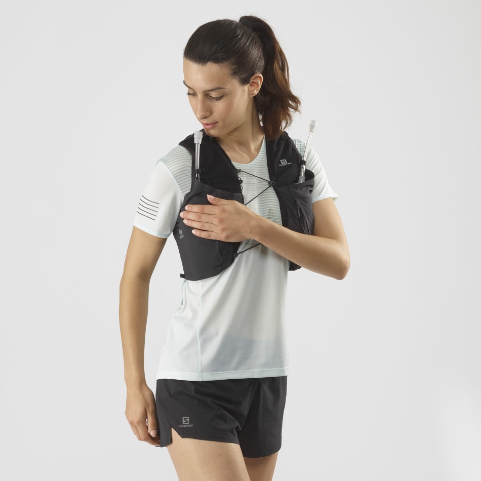 Women's Running Vest With Flasks Included Sense Pro 10 Black-Ebony - Image 3