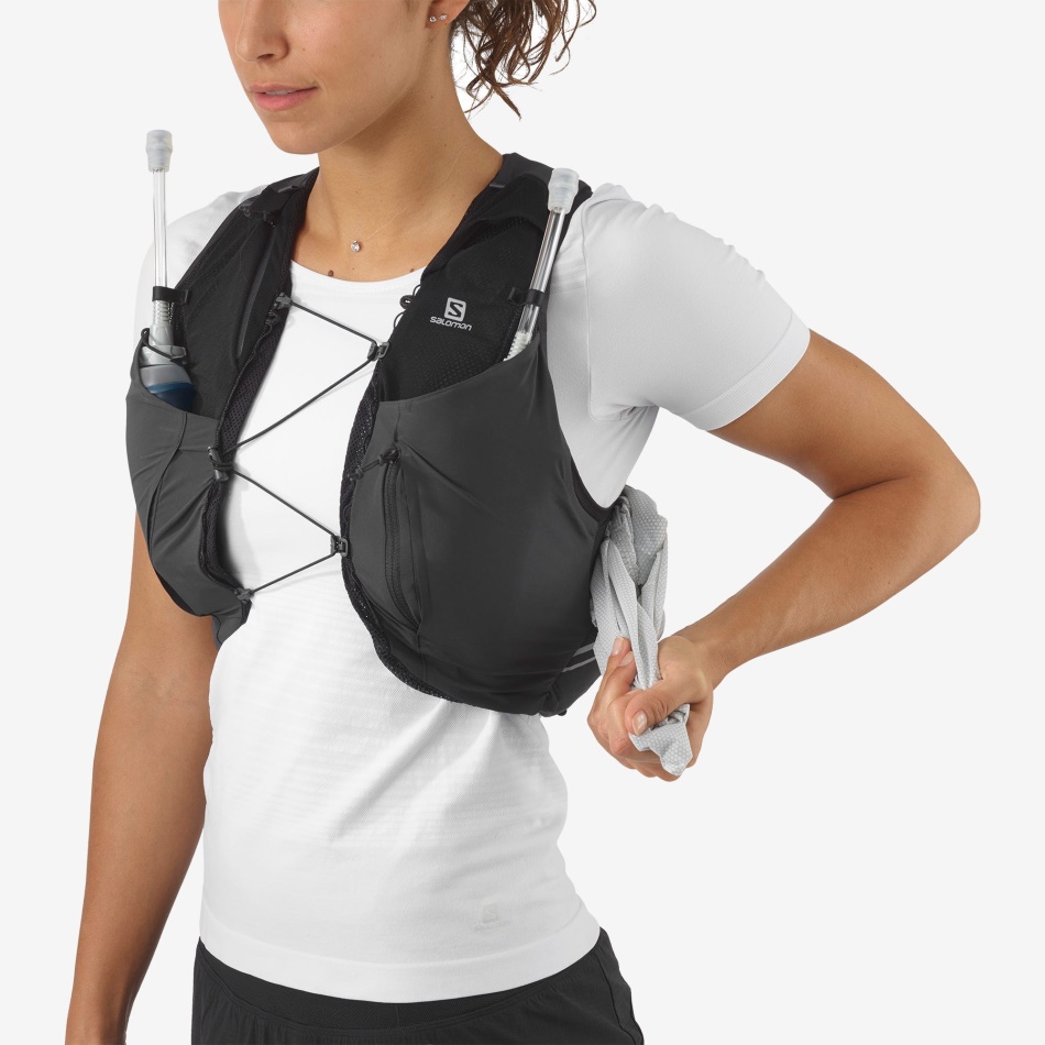 Women's Running Vest With Flasks Included Sense Pro 5 Black-Ebony - Image 6