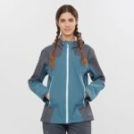 Women's Shell Jacket Outline Gore-Tex Hybrid Ebony-Mallard Blue - Image 2