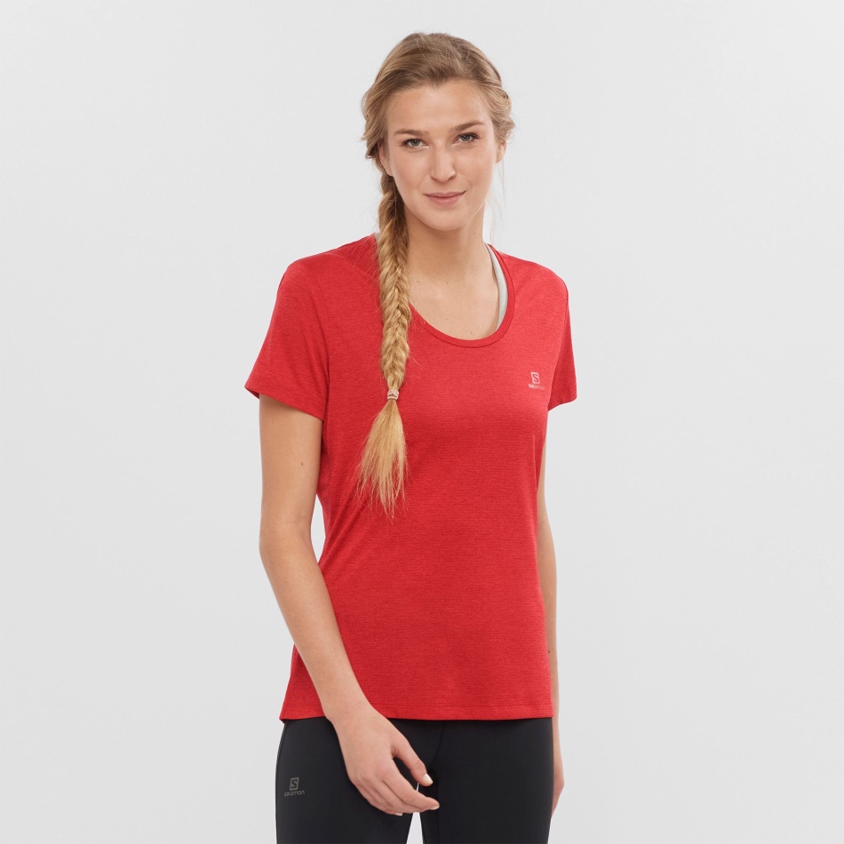 Women's Short Sleeve T-Shirt Agile Red Chili-Heather-Scarlet - Image 2
