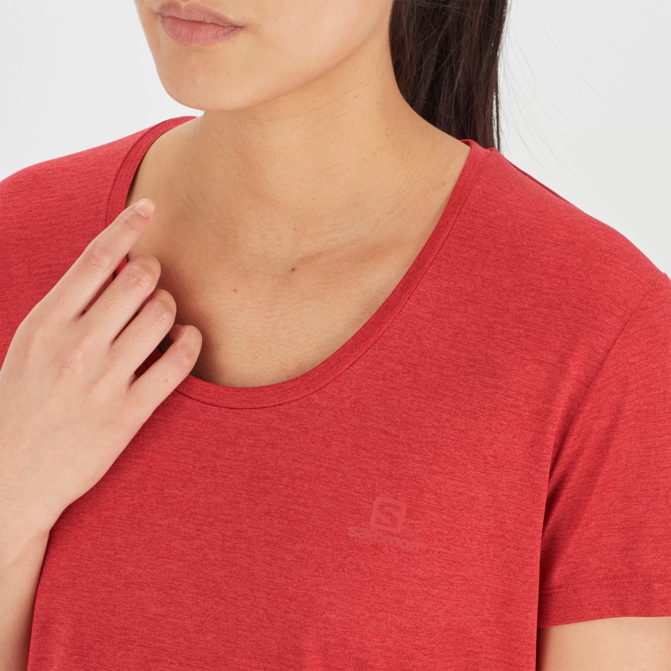 Women's Short Sleeve T-Shirt Agile Red Chili-Heather-Scarlet - Image 4