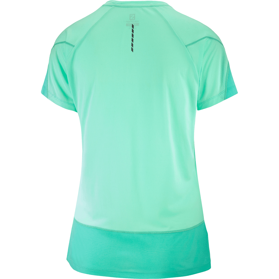 Women's Short Sleeve T-Shirt Cross Run Beach Glass-Pool Blue-Heather - Image 5