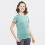 Women's Short Sleeve T-Shirt Cross Run Pacific-Heather