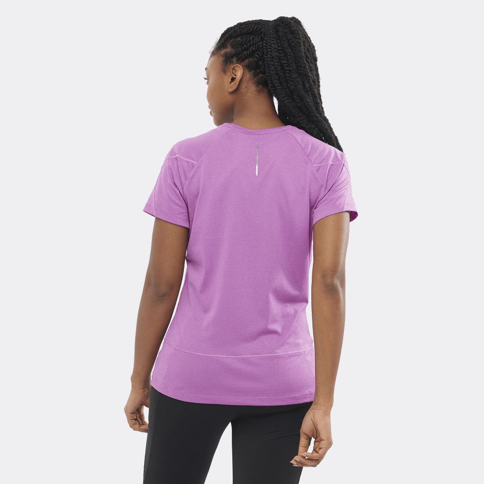 Women's Short Sleeve T-Shirt Cross Run Sparkling Grape-Heather - Image 2