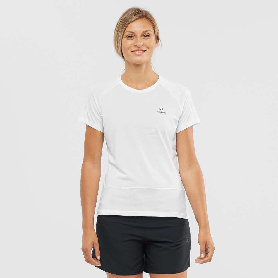 womens_short_sleeve_t_shirt_cross_run_white.png Women's Short Sleeve T-Shirt Cross Run White - Image 1