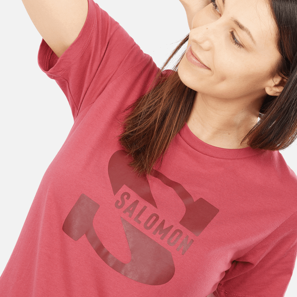 Women's Short Sleeve T-Shirt Outlife Big Logo Earth Red - Image 3