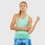 Women's Tank Cross Run Beach Glass-Pool Blue-Heather