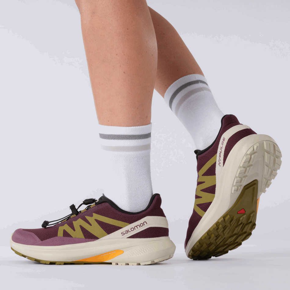 Women's Trail Running Shoes Hypulse Grape Wine-Rainy Day-Green Moss - Image 8