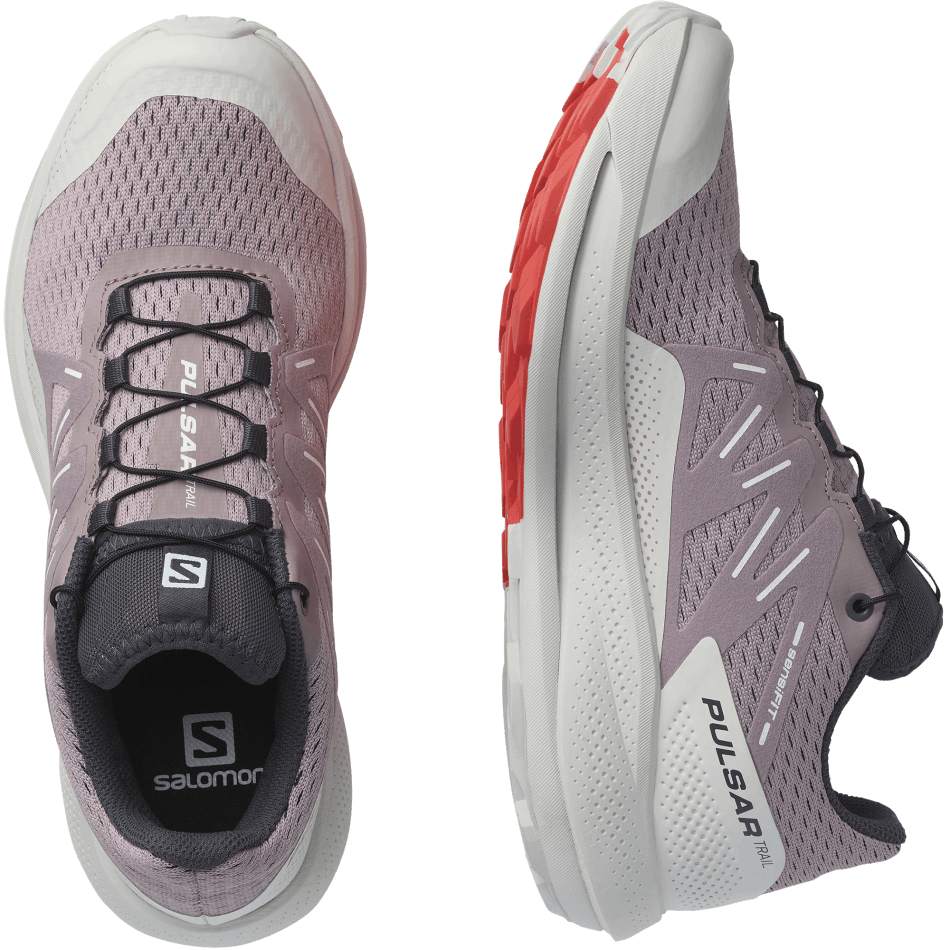 Women's Trail Running Shoes Pulsar Trail Quail-Lunar Rock-Poppy Red - Image 6
