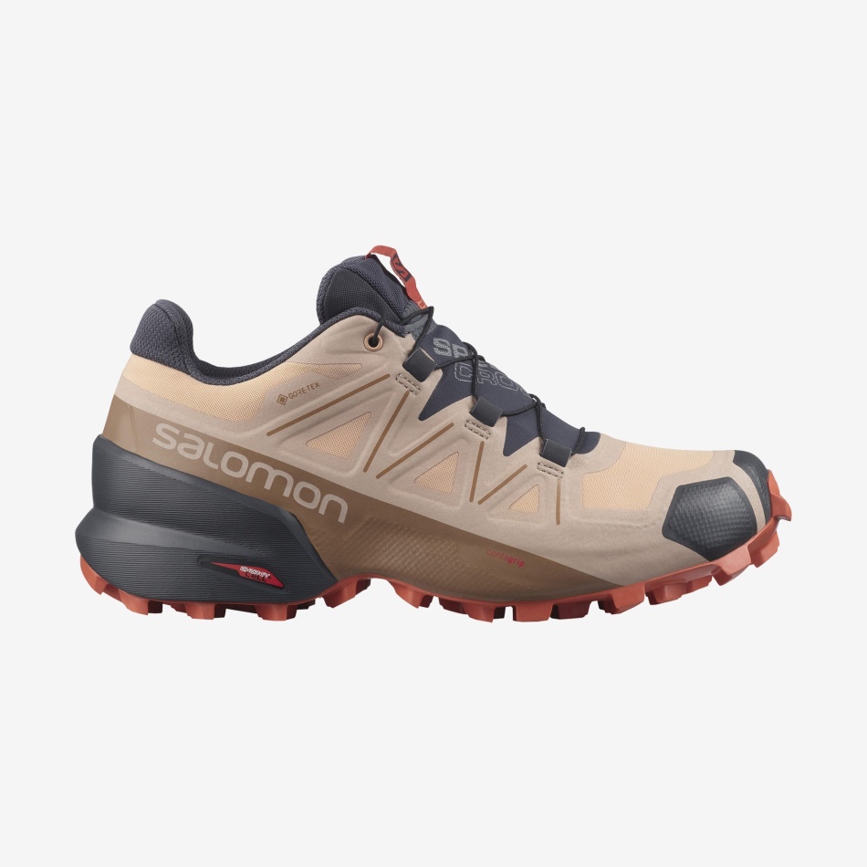 Women's Trail Running Shoes Speedcross 5 Gore-Tex Sirocco-Mousse-Mecca Orange - Image 1